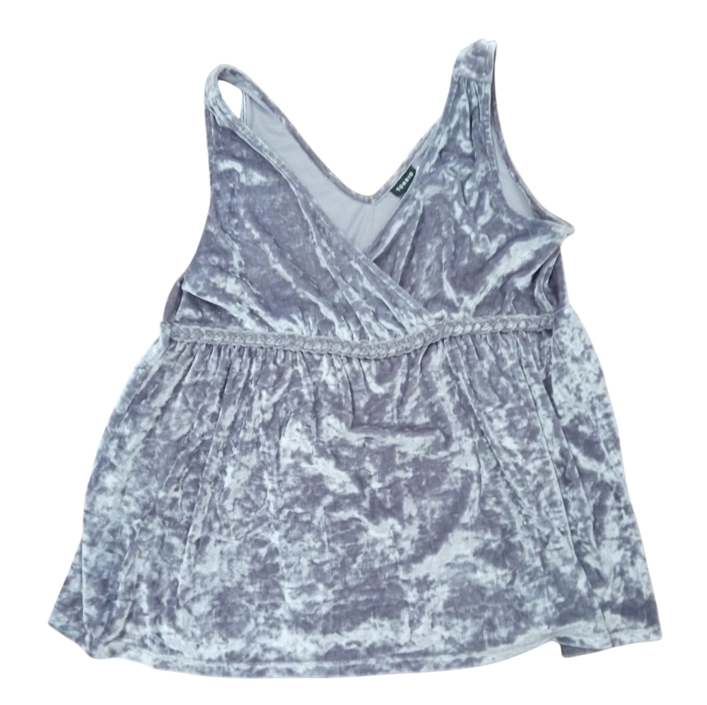 Torrid Crushes Velvet Babydoll Tank in Light Gray Size 1X